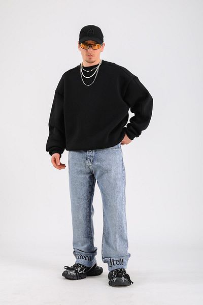 Jr.Crime Baggy Heaven Hell Jean - Blue P1070