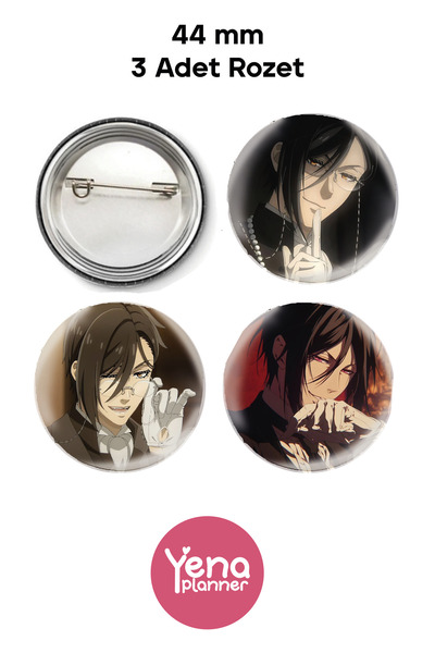 Yenaplanner بلاك بتلر، مجموعة زينة حقيبة كوروشيتسوجي / شارة / سلسلة مفاتيح فتاحة