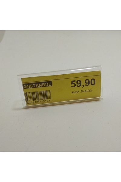 ETİKETLİK FİYATLIK Label Holder That Does Not Fall Off the Shelf 3X8Cm Size Price 60Pcs g Type