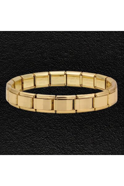 Ervalina Altın Rengi İtalyan Charm Çelik Bileklik