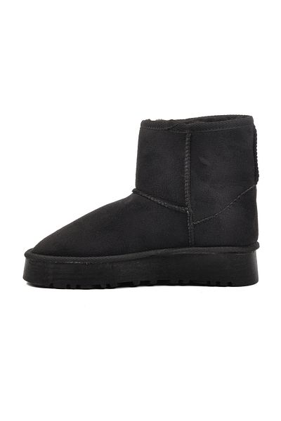Aspor Black Suede Women's Boots with Fur Inside