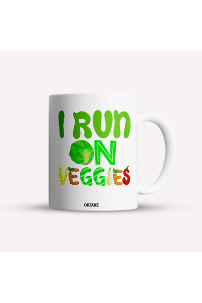 OEM Εξατομικευμένη λευκή κούπα "Τρέφω με λαχανικά", INOVATIX®. 330 ml