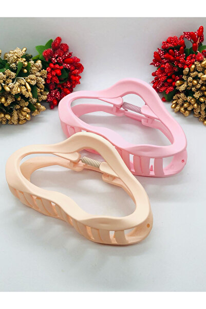 İnDerin Women's Soft Colored Latch Buckle Hair Clip 11 cm Large Size 2 Pack