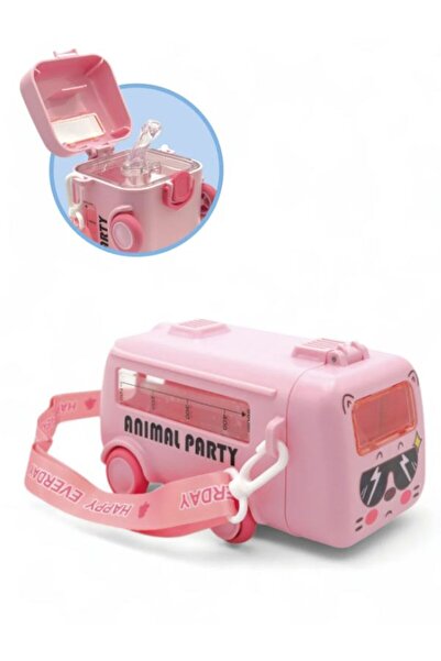 EyER Shoping Bus Design Water Bottle with Straw - Colorful School Children's ...