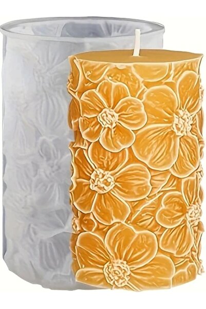 MODA Mumlar, Sabunlar ve El Işleri Için Papatya & Kelebek 3D Silindirik Silik...