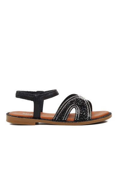 Aspor Black Women's Flat Sandals