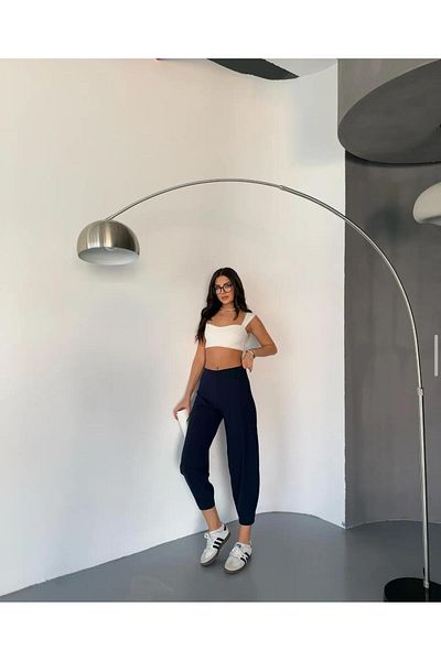 Wearflawless Women's Scuba Crep Fabric Elastic Waist Shalwar Model Balloon Pants