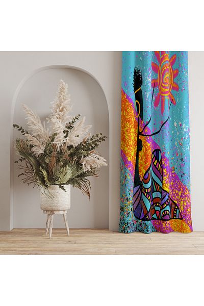 LadiesHome Decorative Artistic Figured Background Curtain – Dynamic & Stylish Style 140X260 cm Single Wing