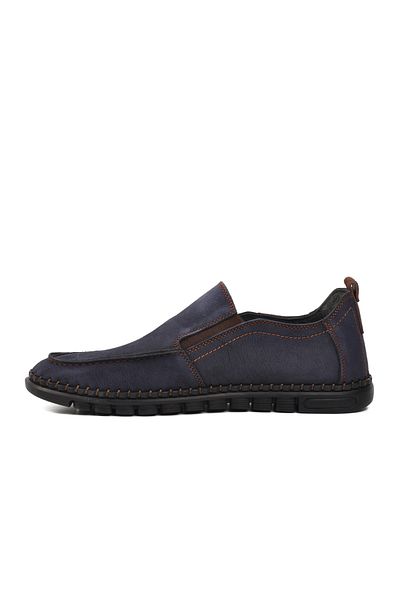 Aspor Navy Blue Nubuck Men's Casual Shoes