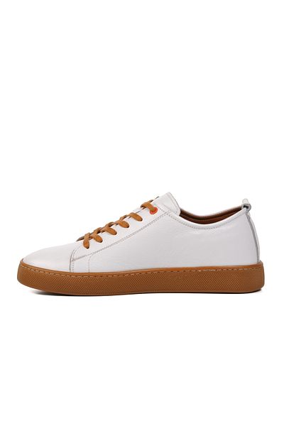 Aspor White Genuine Leather Men's Sneakers