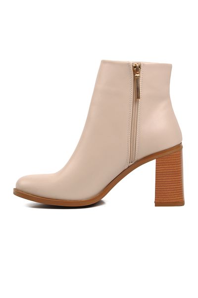 Aspor Beige Women's Heeled Boots