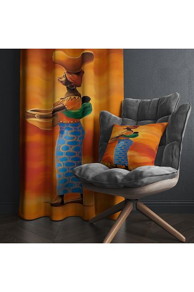 LadiesHome Decorative Artistic Figured Background Curtain – Dynamic & Stylish Touch 140X260 cm Single Wing