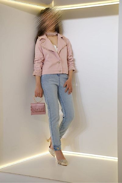 Ribbon kids Girl's Suit with Pearl Jacket + Bag