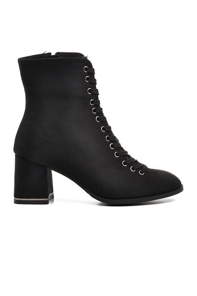 Aspor Black Suede Women's Heeled Boots