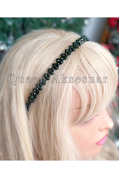 QUEEN AKSESUAR Luxury Design Crystal Stone Embroidered Thin Modern Crown Special Day Crown Shiny Janjan Emerald Green
