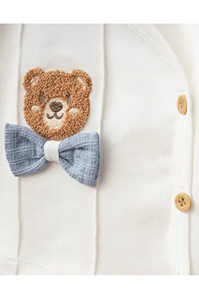 Cherub Baby Süzene Ayıcıklı Nervüllü Erkek Bebek Yenidoğan 10 Parça Hastane Çıkışı Zıbın Seti