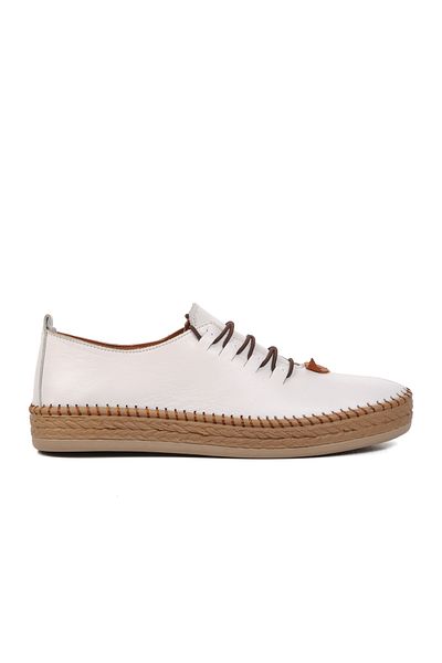 Aspor White Women's Flat Casual Casual Casual Shoes