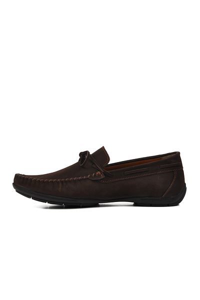 Aspor حذاء لوفر بني Nubuck للرجال