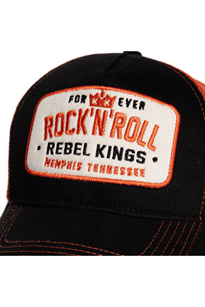 King Kerosin Fileli Kamyoncu Şapkası - Rock'n'Roll Nakışlı Şapka
