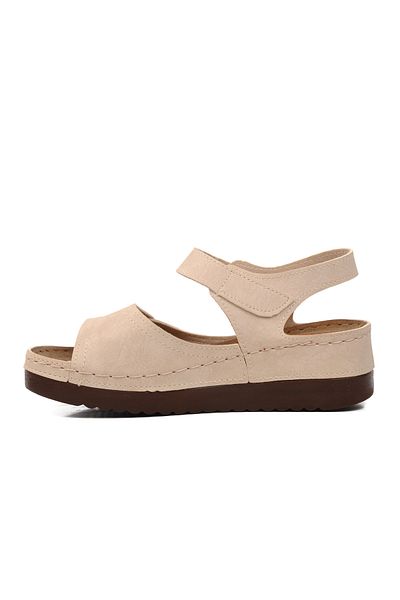 Aspor Beige Women's Flat Sandals