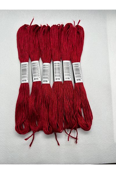 ALMİŞ 6 Pieces Single Color Etamine Cross Stitch Bracelet Brazilian Embroidery Thread 5-816