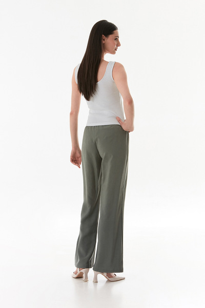 Fulla Moda Elastic Waist Low Waist Modal Palazzo Trousers