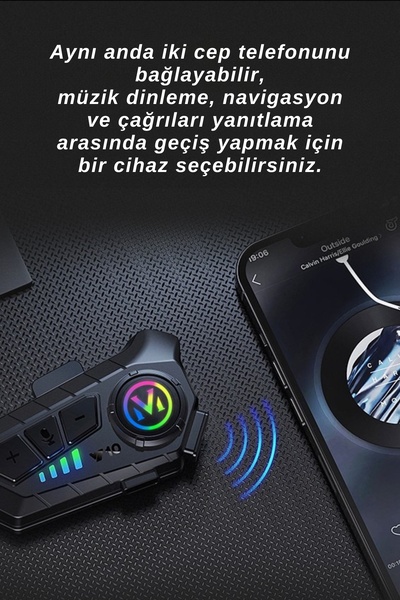 ELECTROZEN Y10 Motosiklet Kask Kulaklık Bluetooth 5.3 Destekli Intercom Motosiklet Kulaklık