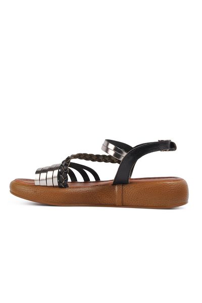 Aspor Black Women's Flat Sandals