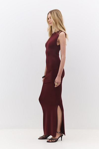 No Matter What Draped Stretch Fabric Long Dress