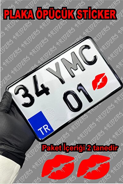 TRİDERS Plaka Öpücük Sticker 4cm x 3cm 2 adet
