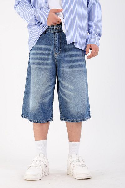 Jr.Crime Blue Jean Shorts with Wash Effect