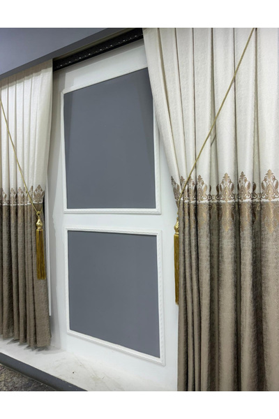 Koral Pano Fon Perde ( 2 kanat ) /Sık Pile /Yeni Sezon /krem,vizon renk tonla...