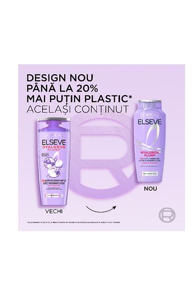 L'oreal Sampon Hidratant Elseve Hyaluron Plump Pentru Par Deshidratat, 400 ml