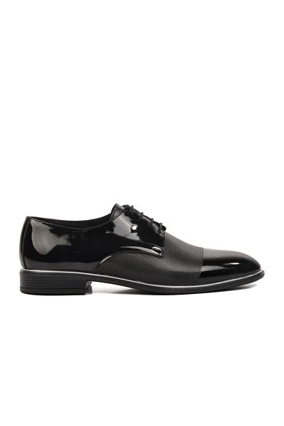 Aspor Black Patent Leather Men's Classic Shoes