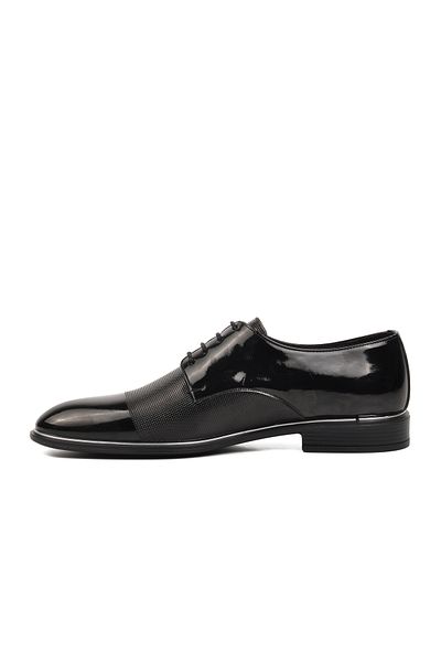 Aspor Black Patent Leather Men's Classic Shoes