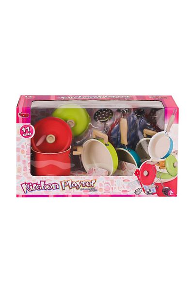 Toptan Bulurum Atf-3815-7A Colorful Enamel Pot Pan Set 11 Pieces - Vardem Toy