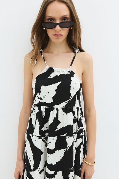 No Matter What Patterned Flowy Strap Maxi Dress