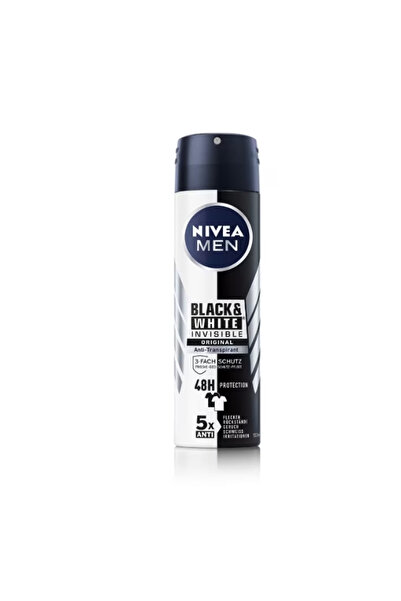 NIVEA Deodorant Spray Deo Masculin Invisible For Black&white Power, 150 ml
