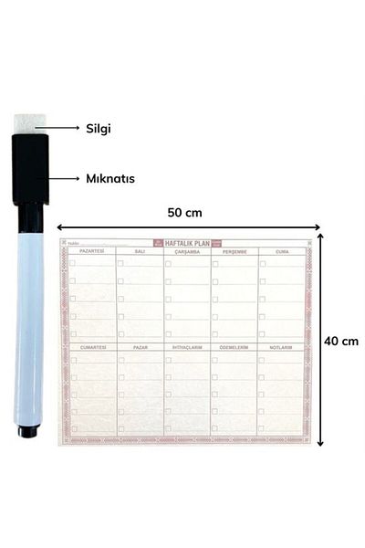 Emperium Transparent Self-Adhesive Weekly Planner with Pen 40Cm-50Cm (5122)