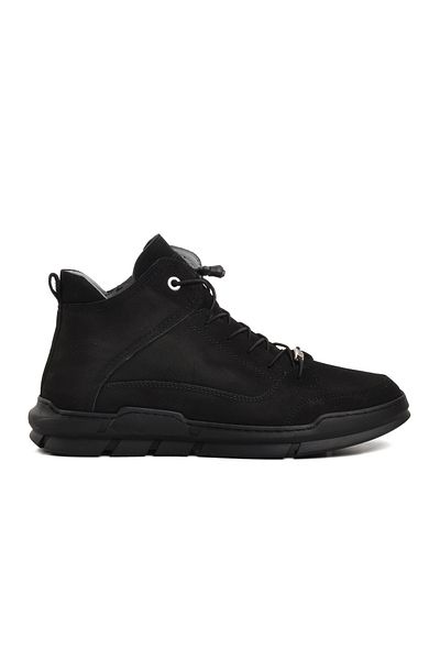 Aspor Black Nubuck Genuine Leather Sneaker Men's Boots