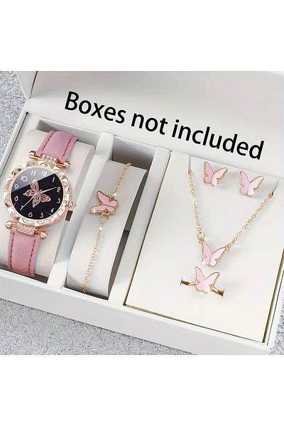 Monarque Pink Color Ring 6 Pieces Set Women's Gift Lover's Gift Birthday Mother's Day Gift