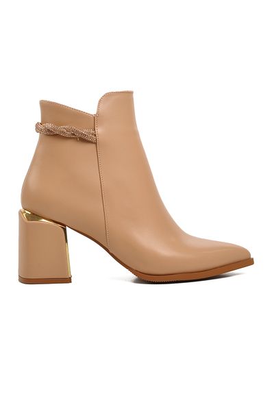 Aspor Nude Nut Fleece Heeled Women's Heeled Boots