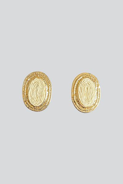 stravis Oval Textured Wicker Detail Earrings