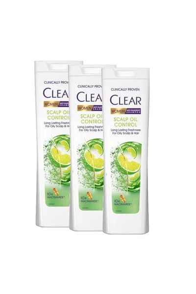 Clear Sampon Anti-matreata Scalp Oil Control Pentru Femei, 3 X 360 ml
