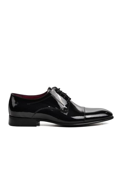 Aspor Black Patent Leather Men's Classic Shoes