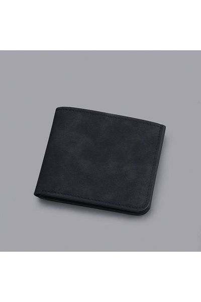 OEM Men's slim wallet, genuine leather, vintage, black, handmade, multiple compartments