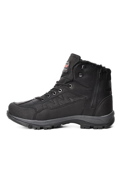 Aspor Black Wrinkled Smoked Large Size Worker Men's Boots