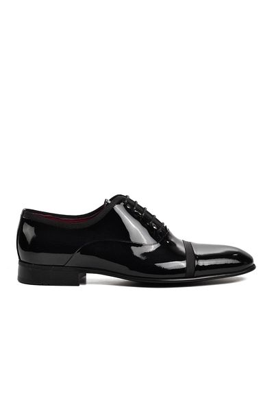 Aspor Black Patent Leather Men's Classic Shoes
