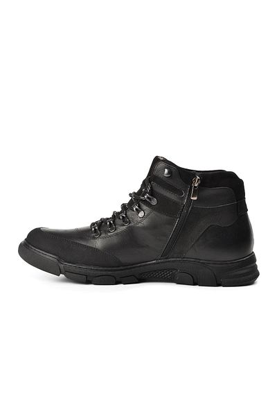 Aspor Black Genuine Leather Sneaker Men's Boots