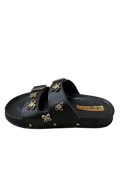 CAPRİ Women's Flat Sole Buckle Stone Slippers